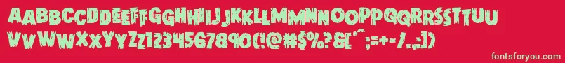 Doktermonstrostag Font – Green Fonts on Red Background