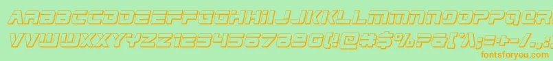 Edgeracer3Dital Font – Orange Fonts on Green Background