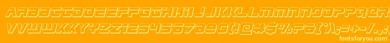 Edgeracer3Dital-Schriftart – Gelbe Schriften auf orangefarbenem Hintergrund