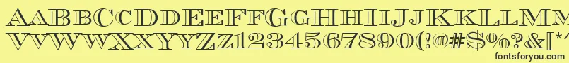 Chevalieropedcd Font – Black Fonts on Yellow Background