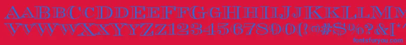 Chevalieropedcd Font – Blue Fonts on Red Background