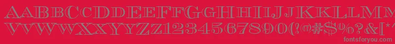 Chevalieropedcd Font – Gray Fonts on Red Background