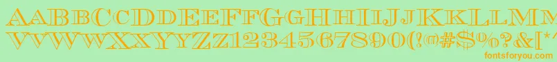 Chevalieropedcd Font – Orange Fonts on Green Background