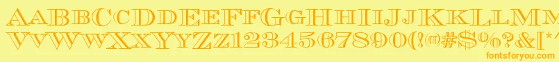 Chevalieropedcd Font – Orange Fonts on Yellow Background