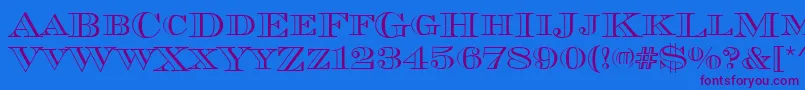 Chevalieropedcd Font – Purple Fonts on Blue Background