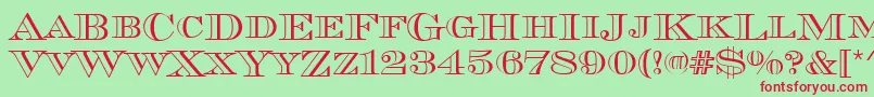 Chevalieropedcd Font – Red Fonts on Green Background