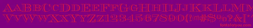 Chevalieropedcd Font – Red Fonts on Purple Background