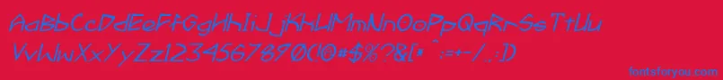 FractylItalic Font – Blue Fonts on Red Background