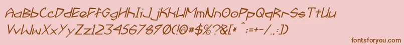 FractylItalic Font – Brown Fonts on Pink Background