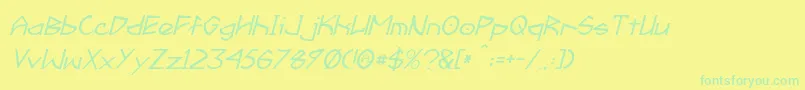 FractylItalic Font – Green Fonts on Yellow Background