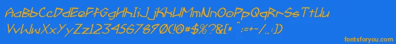 FractylItalic Font – Orange Fonts on Blue Background
