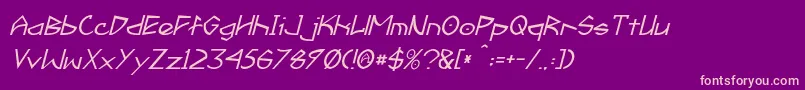 FractylItalic Font – Pink Fonts on Purple Background