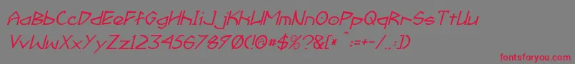 FractylItalic Font – Red Fonts on Gray Background