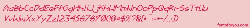 FractylItalic-Schriftart – Rote Schriften auf rosa Hintergrund