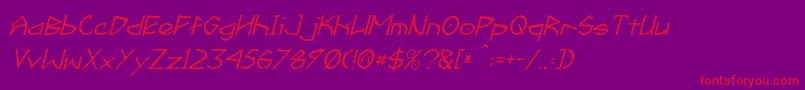 FractylItalic Font – Red Fonts on Purple Background