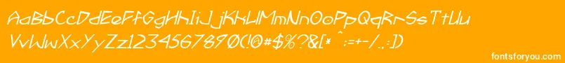 FractylItalic Font – White Fonts on Orange Background