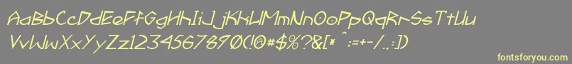 FractylItalic Font – Yellow Fonts on Gray Background