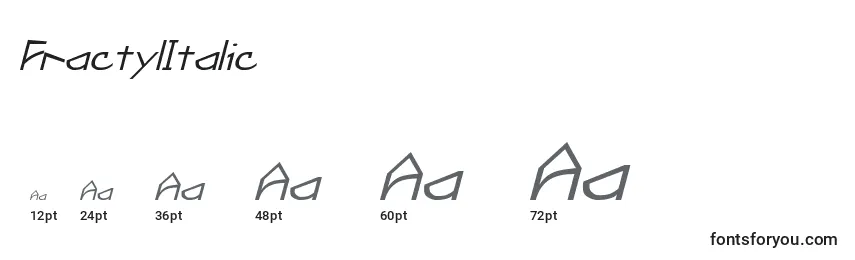 Размеры шрифта FractylItalic