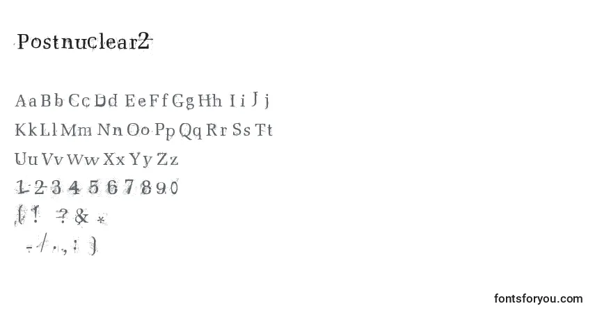 Schriftart Postnuclear2 – Alphabet, Zahlen, spezielle Symbole