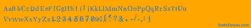 Postnuclear2 Font – Blue Fonts on Orange Background