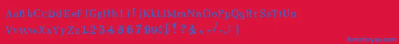 Postnuclear2 Font – Blue Fonts on Red Background