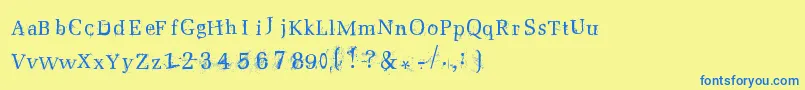 Postnuclear2 Font – Blue Fonts on Yellow Background