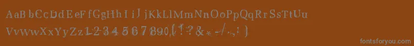 フォントPostnuclear2 – 茶色の背景に灰色の文字