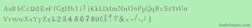 フォントPostnuclear2 – 緑の背景に灰色の文字