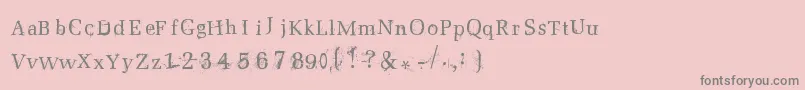 フォントPostnuclear2 – ピンクの背景に灰色の文字