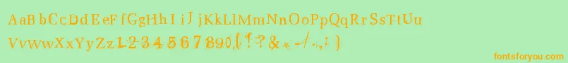 Postnuclear2 Font – Orange Fonts on Green Background