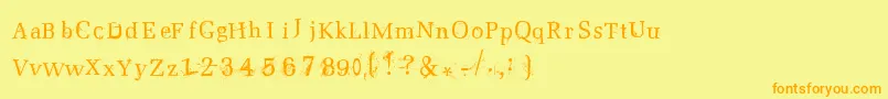 Postnuclear2 Font – Orange Fonts on Yellow Background