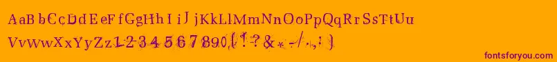 Postnuclear2 Font – Purple Fonts on Orange Background