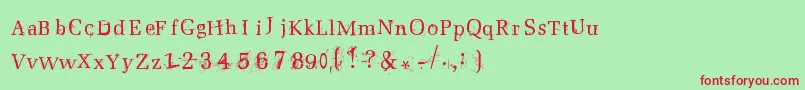 Postnuclear2 Font – Red Fonts on Green Background