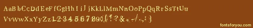 Fonte Postnuclear2 – fontes amarelas em um fundo marrom