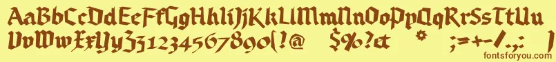 Randomfrax Font – Brown Fonts on Yellow Background