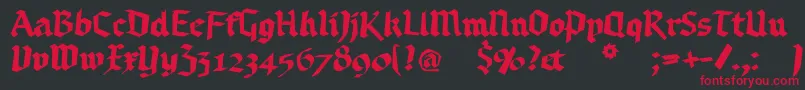 Randomfrax Font – Red Fonts on Black Background