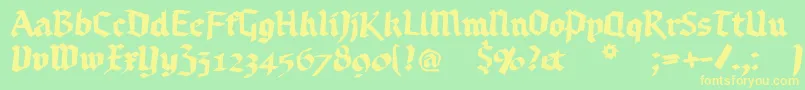 Randomfrax Font – Yellow Fonts on Green Background