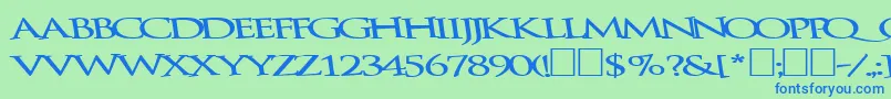 Bathingbeauty66Bold Font – Blue Fonts on Green Background