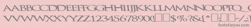 Bathingbeauty66Bold-fontti – harmaat kirjasimet vaaleanpunaisella taustalla