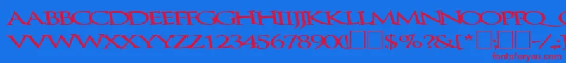 Bathingbeauty66Bold Font – Red Fonts on Blue Background