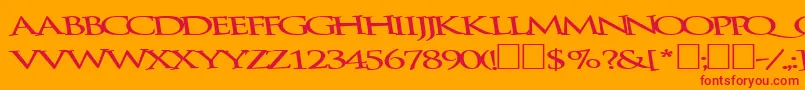 Bathingbeauty66Bold Font – Red Fonts on Orange Background
