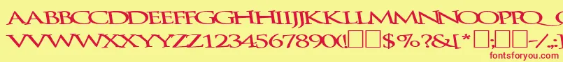 Bathingbeauty66Bold Font – Red Fonts on Yellow Background