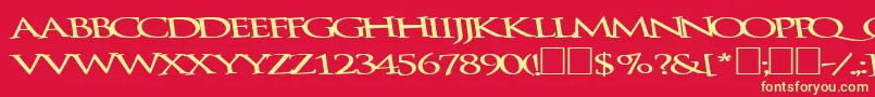 Bathingbeauty66Bold Font – Yellow Fonts on Red Background