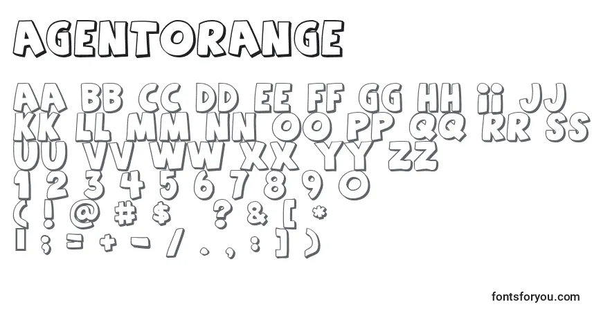 Шрифт Agentorange – алфавит, цифры, специальные символы