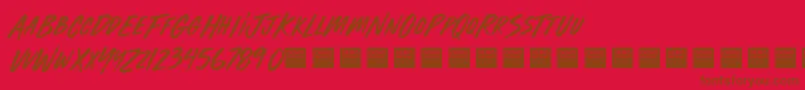 FuriousStylesDemo-Schriftart – Braune Schriften auf rotem Hintergrund