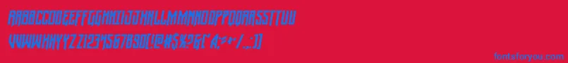 Czcionka Wintersolsticecondital – niebieskie czcionki na czerwonym tle