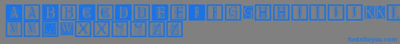 Delitzschcaps Font – Blue Fonts on Gray Background