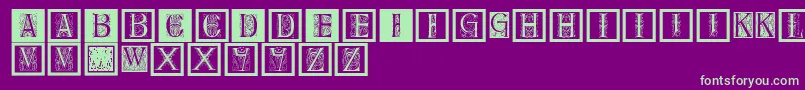 Delitzschcaps Font – Green Fonts on Purple Background