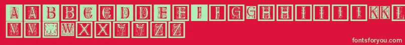 Delitzschcaps Font – Green Fonts on Red Background