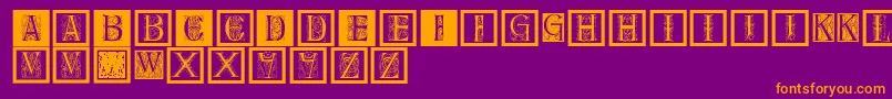 Delitzschcaps Font – Orange Fonts on Purple Background